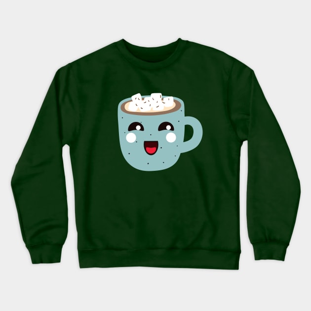 Kawaii Marshmallow Drink Crewneck Sweatshirt by Mey Designs